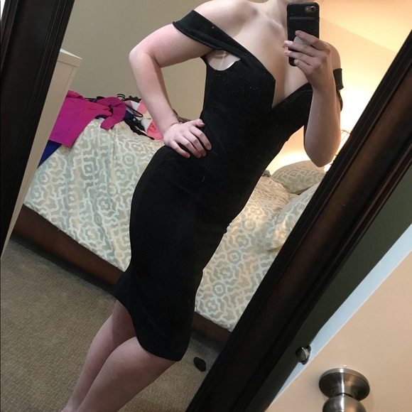 want my look Dresses & Skirts - Want my look Sexy black off shoulder dress cutout cocktail LBD